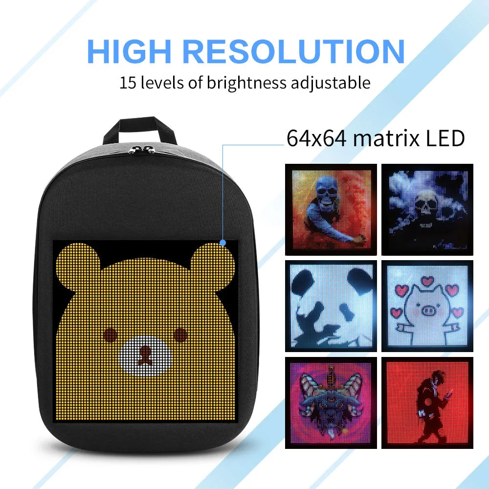 WIFI Version Smart LED Dynamic Waterproof Backpack
