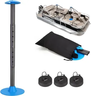 Windproof Boat Cover Support Pole System 1 Pcs with 8 Adjustable Heights Telescoping Steel Furniture Cover Support Poles 18"-57" with Straps Storage Bag