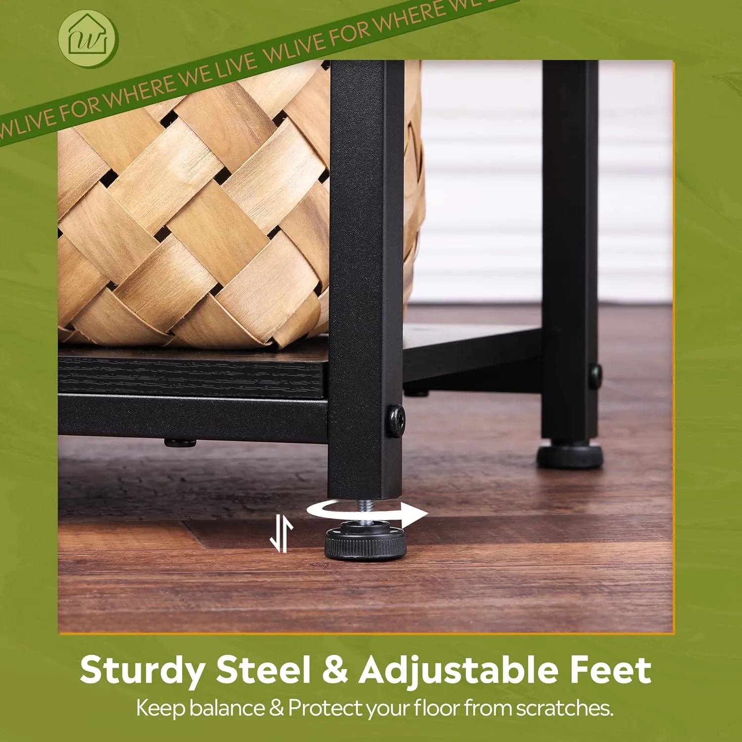 WLIVE End Table, 3-Tier Black Side Tables Living Room, Bedroom, Home Office, Narrow Side Table for Small Spaces