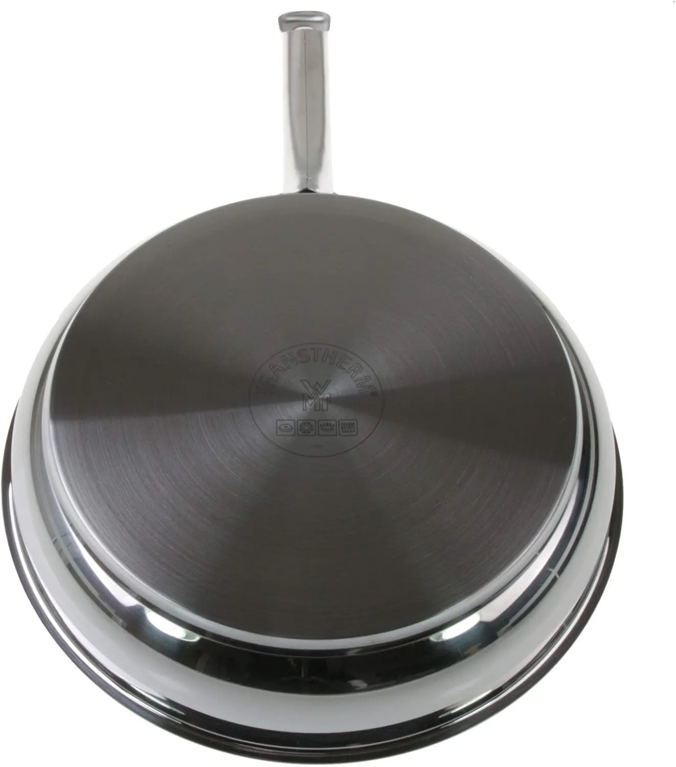 WMF Frying pan uncoated Ø 28cm Gourmet Plus Made in Germany Pouring Rim Stainless Steel Handle Cromargan Stainless Steel Suitable for Induction Dishwasher-Safe