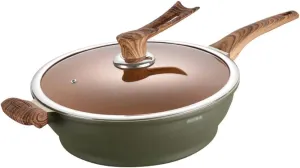 Wok Cooking Pot Lid Induction Cooker Gas Wok Frying Pan Frying Pan Kitchen Utensils(28cm)