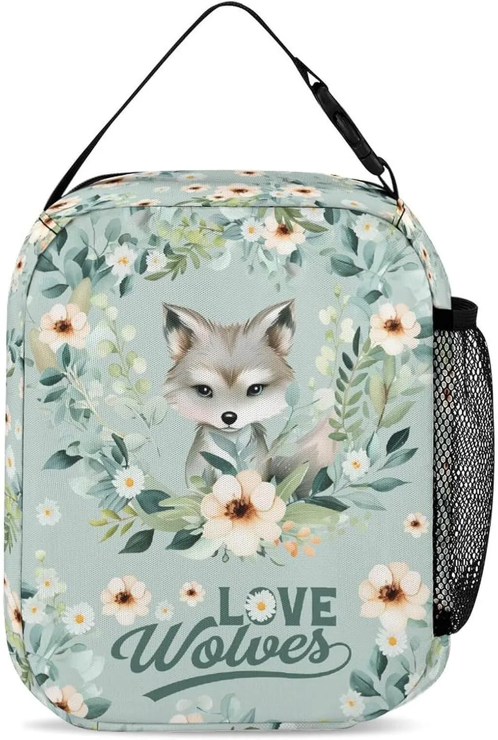Wolf Backpack with Lunch Box & Pencil Case for Kids Girls Boys School, 16 Inch Cute Wolf Bookbag, School Backpack for Students Children, Lightweight, Large Capacity