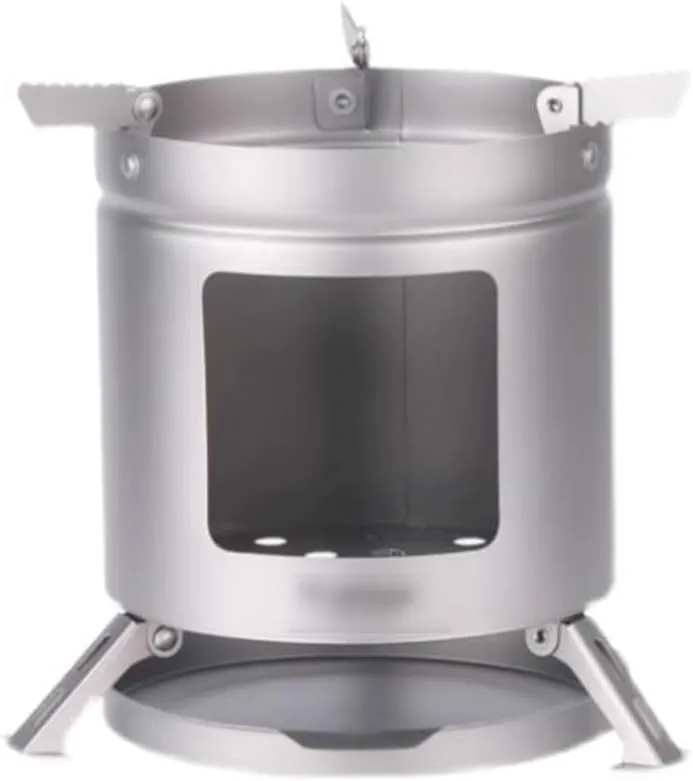 Wood Burning Stove, Stainless Steel Compact Gas Stove, Collapsible Pure Titanium Woodstove For Camping, Hiking, Picnics, Barbecues