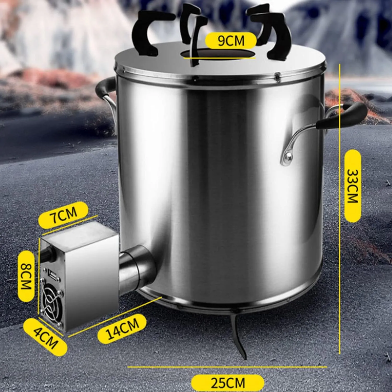 Wood Burning Stove with Pot Stand Stainless Steel and Compact Stove Camping Stove Portable for Backpacking, Camping, and Survival with USB Blower