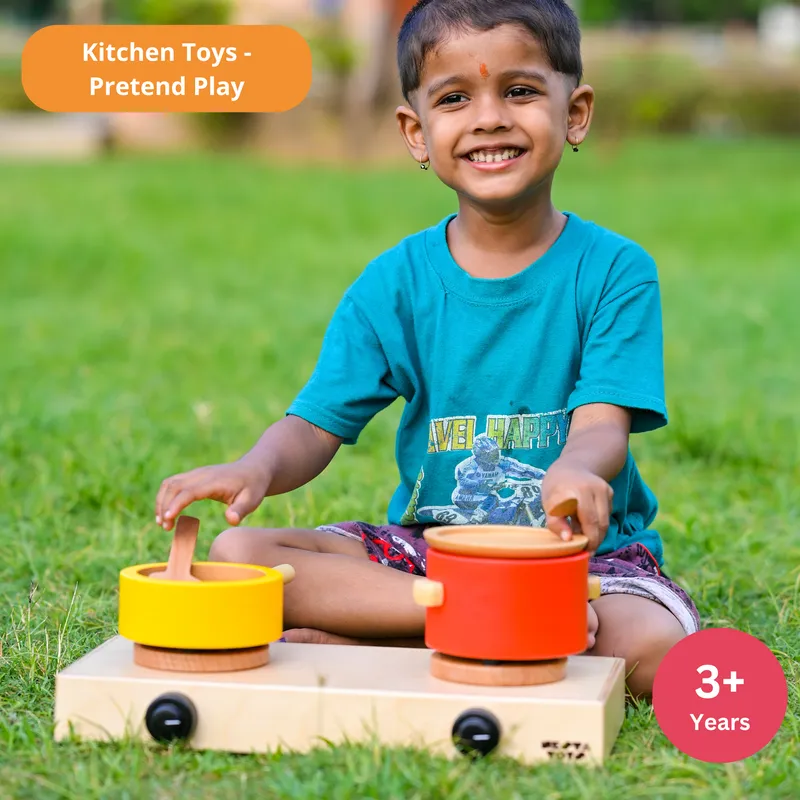 Wooden Gas Stove Play Toy (3-8 Years)