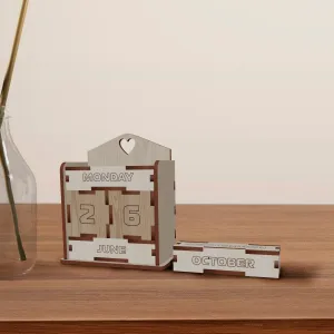 Wooden table perpetual calendar laser cut svg file