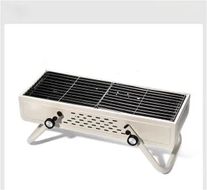 XCHEN BBQ grill household barbecue grill indoor portable barbecue tools portable folding stove, White, 259874