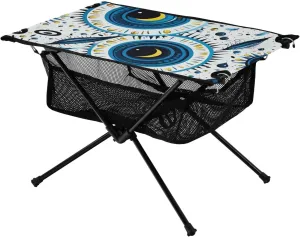 xigua Blue Eyes Folding Camping Table,Portable Camp Table with Carry Bag Beach Table Folding Table for Picnic, Camp,Party,Travel183