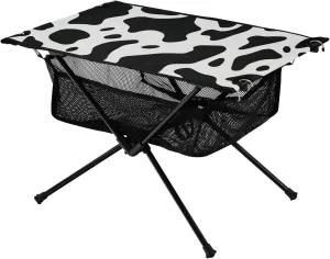 xigua Cow Print Folding Camping Table,Portable Camp Table with Carry Bag Beach Table Folding Table for Picnic, Camp,Party,Travel197