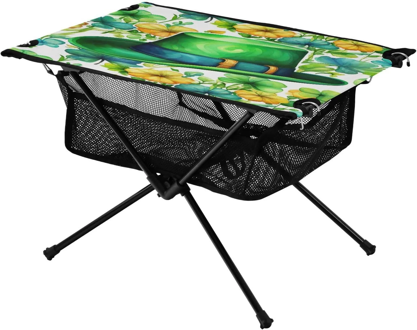 xigua Happy St. Patrick's Day Folding Camping Table,Portable Camp Table with Carry Bag Beach Table Folding Table for Picnic, Camp,Party,Travel32