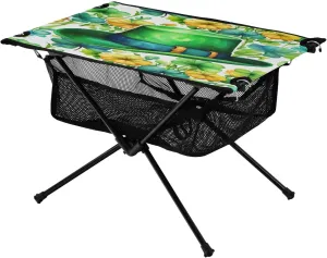 xigua Happy St. Patrick's Day Folding Camping Table,Portable Camp Table with Carry Bag Beach Table Folding Table for Picnic, Camp,Party,Travel32