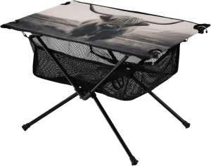 xigua Highland Cattle Folding Camping Table,Portable Camp Table with Carry Bag Beach Table Folding Table for Picnic, Camp,Party,Travel290