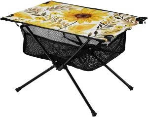 xigua Sunflower Folding Camping Table,Portable Camp Table with Carry Bag Beach Table Folding Table for Picnic, Camp,Party,Travel247