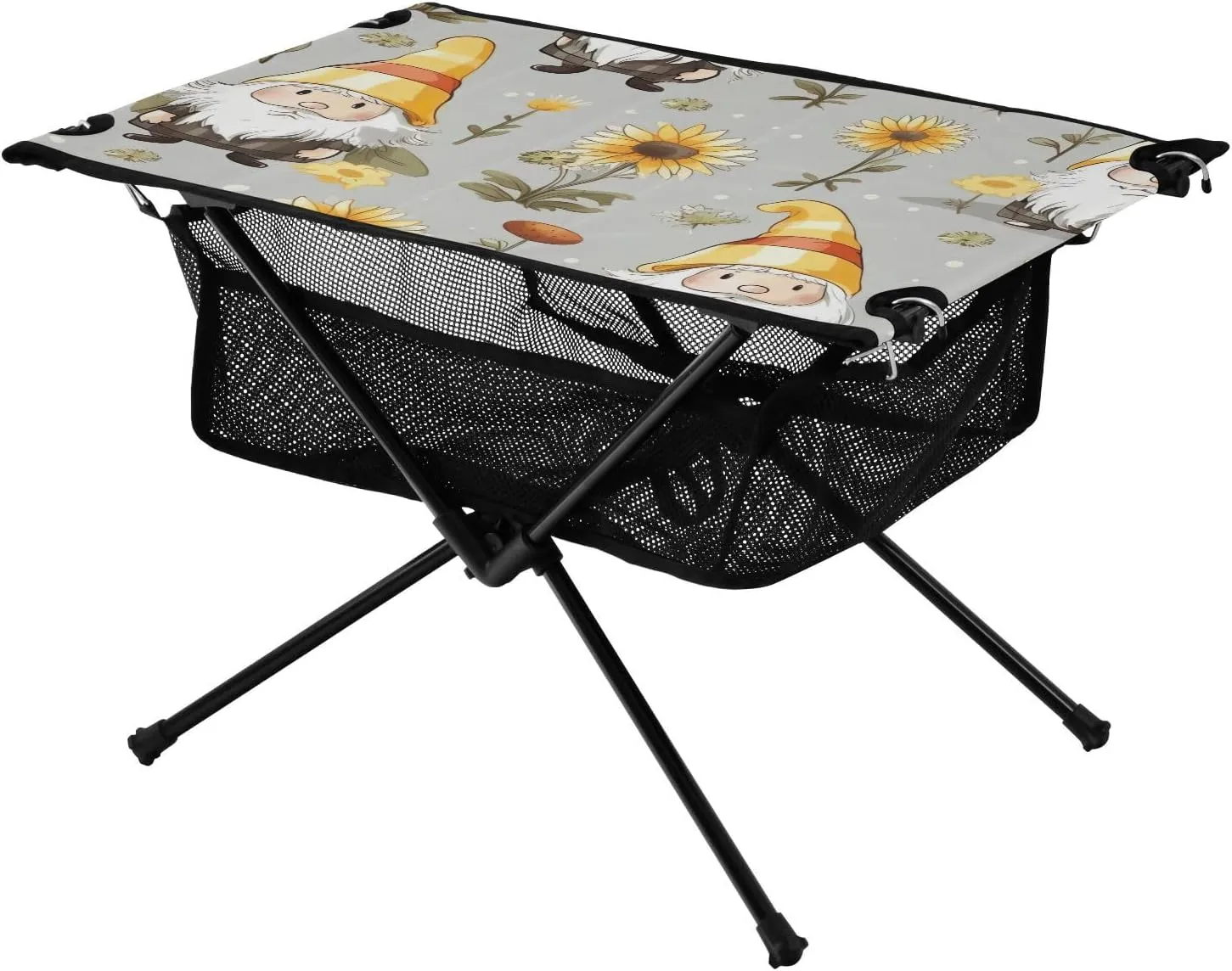 xigua Sunflower Gnome Folding Camping Table,Portable Camp Table with Carry Bag Beach Table Folding Table for Picnic, Camp,Party,Travel314
