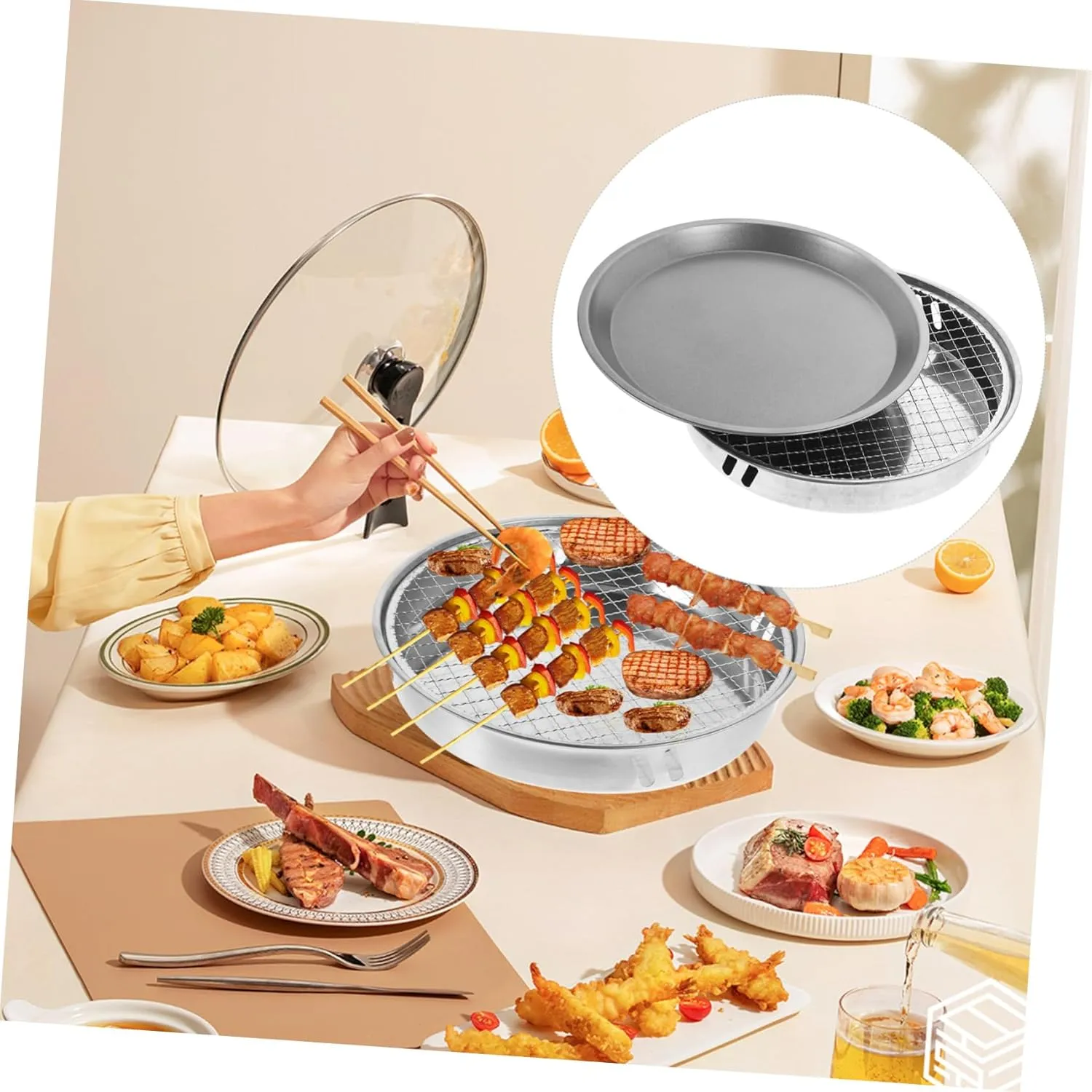 Yardwe 1set Disposable Portable Charcoal Grill Outdoor for Camping Picnics and Parties Lightweight and Easy to Use