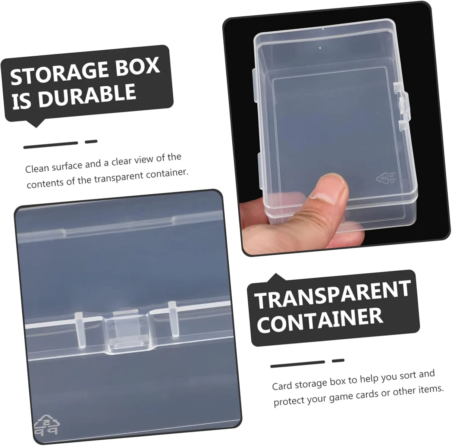Yardwe 3sets 3pcs Transparent Card Storage Boxes Compact Containers for Game Cards Poker Items Lightweight and Portable Space Saving Design for Organizing 3pcs*3