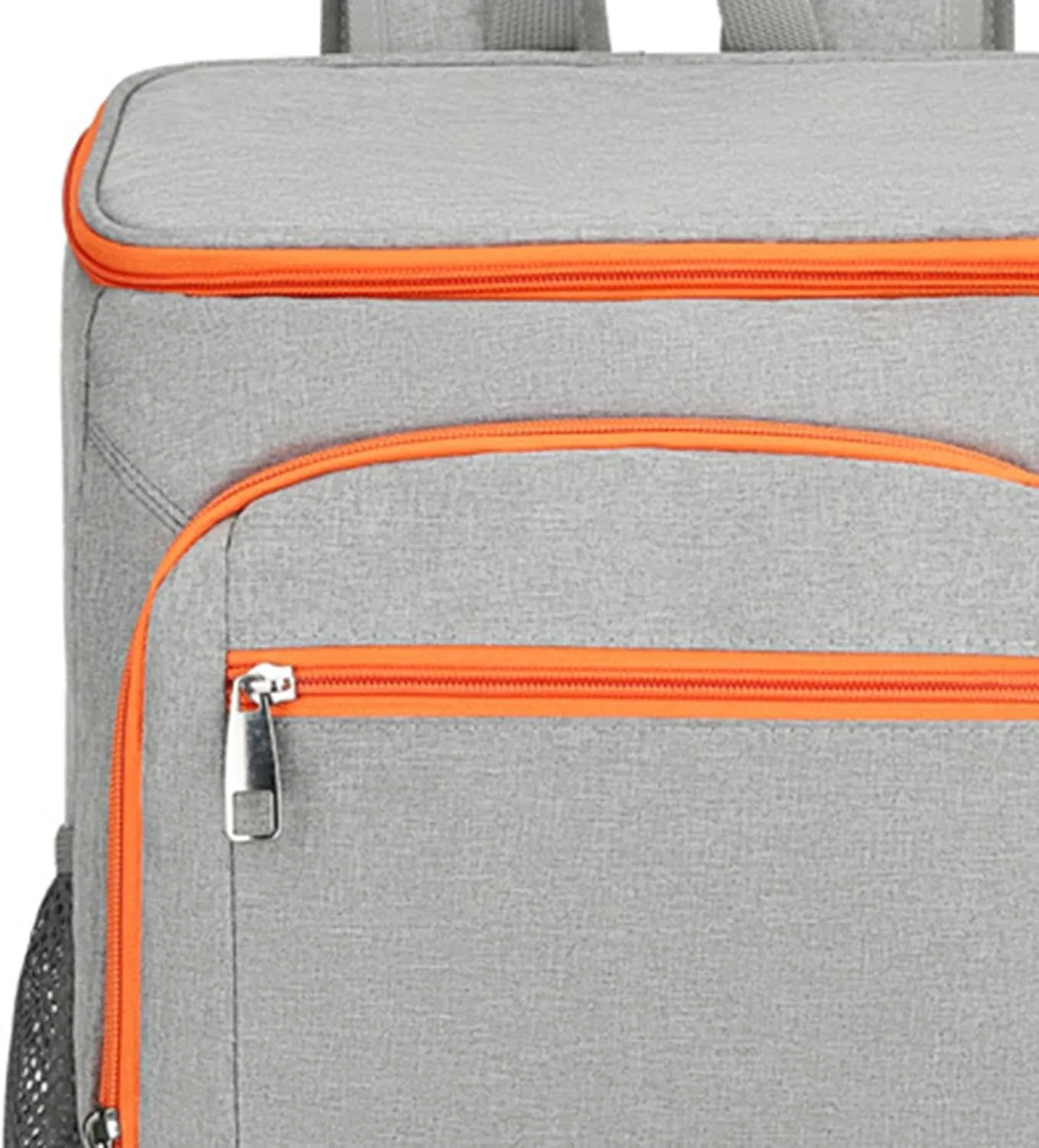Yiju Insulated Cooler Backpack Thermal Bag Lightweight Adult Cooler Bag Camping Rucksack Cooler Lunch Backpack for Travel Trekking, Gray Color Orange