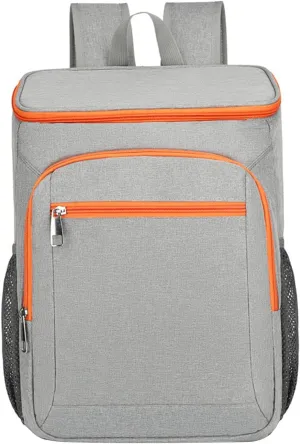 Yiju Insulated Cooler Backpack Thermal Bag Lightweight Adult Cooler Bag Camping Rucksack Cooler Lunch Backpack for Travel Trekking, Gray Color Orange