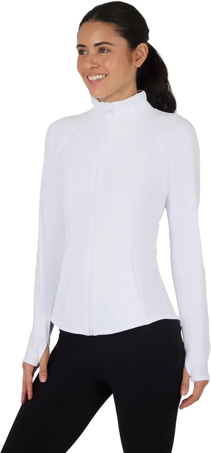 Yogalicious Womens Ultra Soft Lightweight Full Zip Yoga Jacket with Pockets