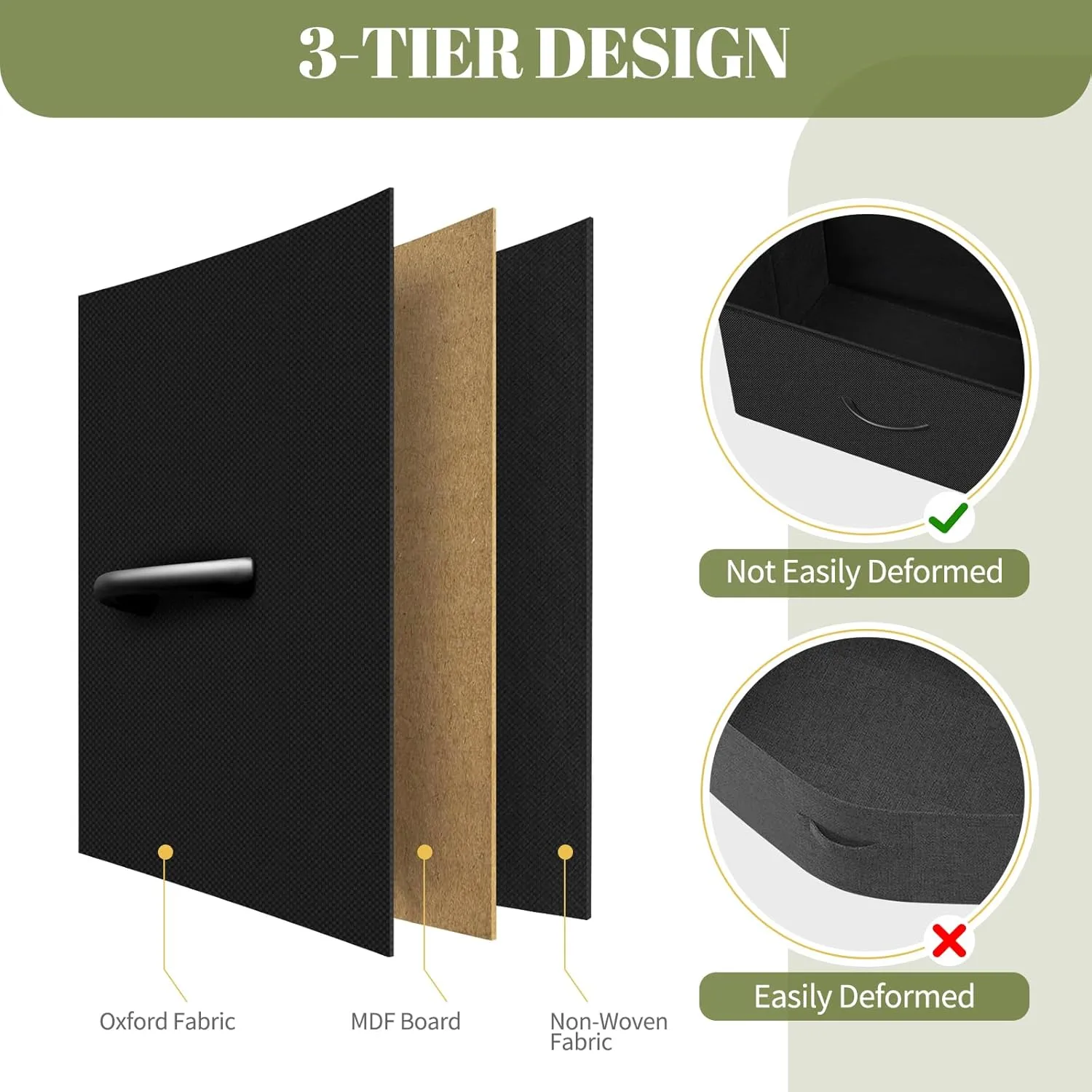 Yoobure Tall Nightstand for Bedroom, Night Stand Side Table for Small Space, End Table for Dorm, Dressers & Chests of Drawers, 6 Vertical Storage Drawers Fabric Dresser for Closet