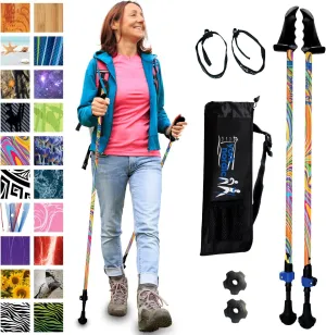 York Nordic Motivator Walking Poles for Balance and Rehab - Patented Stability Grips - Lightweight, Adjustable, and Collapsible - 2 Pieces Adjustable w/flip Locks - Heights 4'6" up to 6'2" - 230 lbs