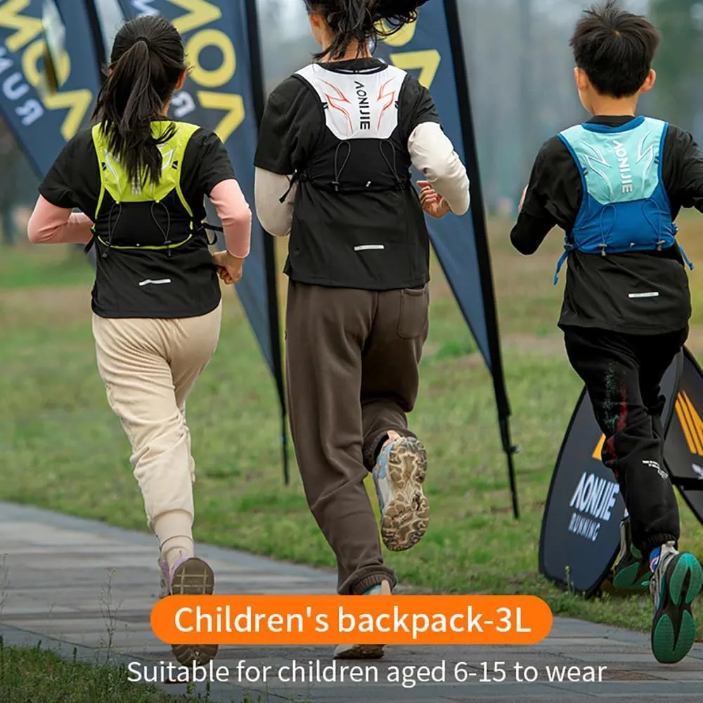 YOUGLE Kids Hydration Backpack 3L Lightweight and Breathable Running Hydration Vest with Whistle for Hiking Cycling