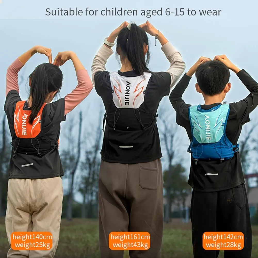 YOUGLE Kids Hydration Backpack 3L Lightweight and Breathable Running Hydration Vest with Whistle for Hiking Cycling