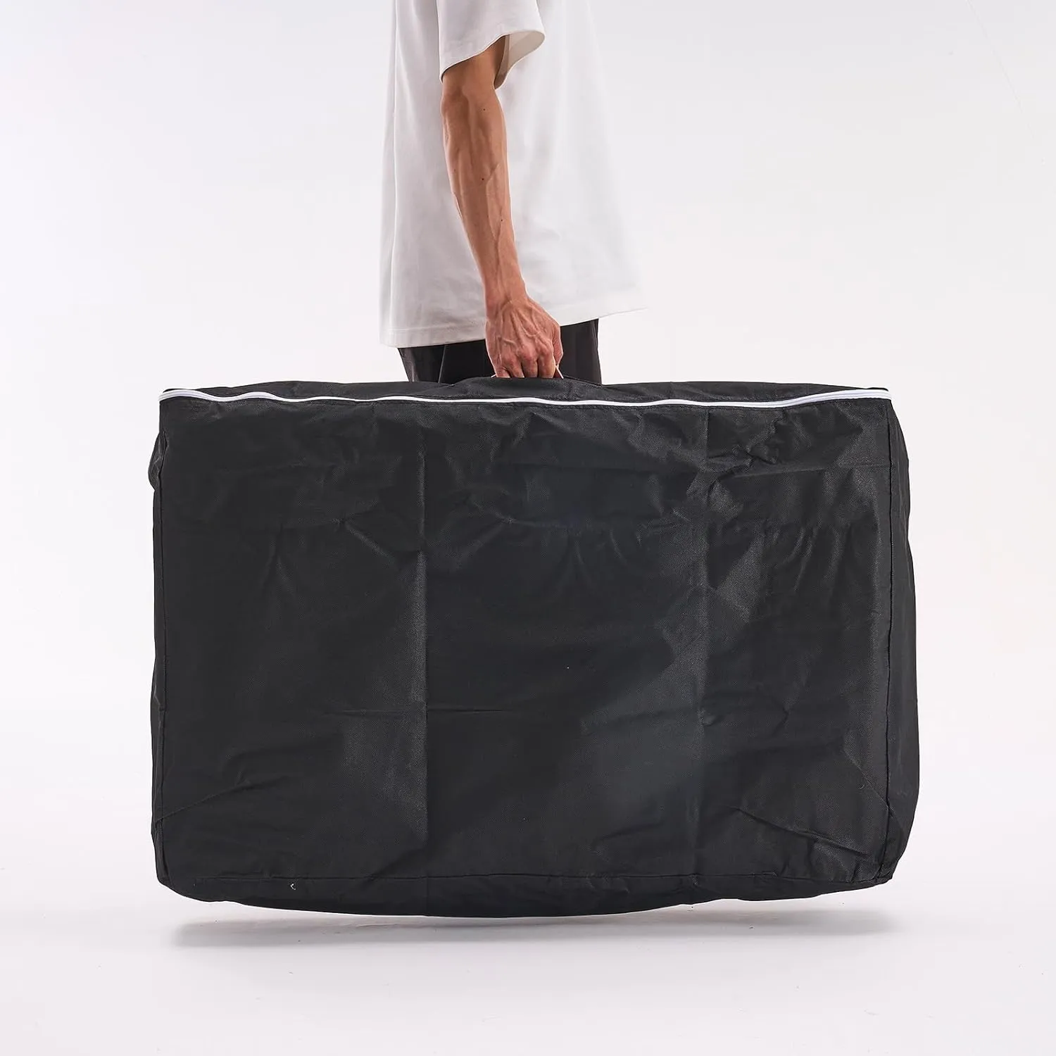 YOUNIKE Massage Table Spa Bed Portable 2 Fold Adjustable Foldable Tattoo Salon Face Cradle Bed Wooden Frame with Non-Woven Bag White