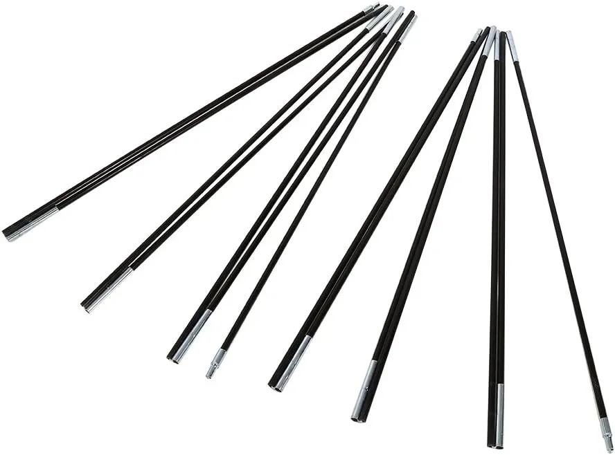 Yunir Camping Tent Pole Kit, 2 Sets 7 Sections Outdoor Camping Fiber Glass Pole DoubleTent Pole Support Frame Kit