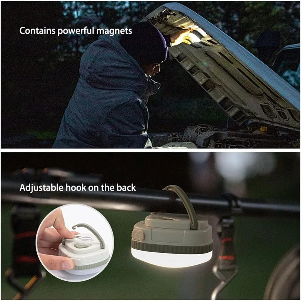 YYDS Camping Lights Powerful Magnetic Outdoor Tent Light Rechargeable Camping Light Waterproof Lighting Light and Compact Multi-Function Lantern Camping Lantern (Color : Green, Size : Battery Style)
