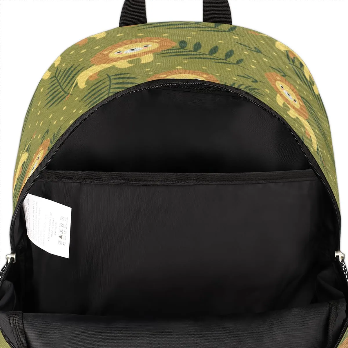 Yzrwebo Cute Cartoon Lion Backpack for Women Men Leaves Polka Dot Lightweight Backpack with Multiple Pockets Laptop iPad Tablet Travel Sports Bag Casual Daypack Backpack Adjustable Shoulder Straps
