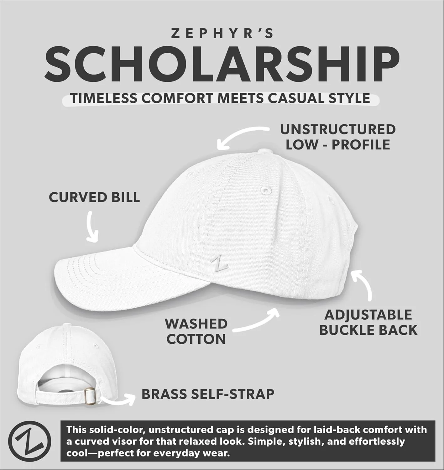 ZHATS NHL Officially Licensed Adjustable Hat Scholarship Icon Charcoal