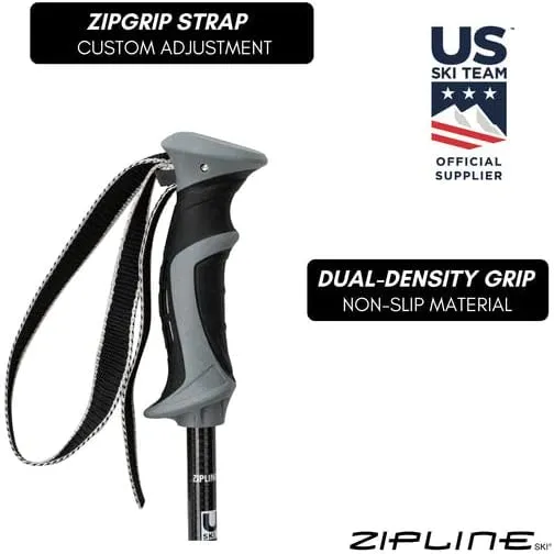 Zipline Lollipop 14.0 Graphite Carbon Composite Ski Poles – Lightweight, Durable, All-Mountain – Ergonomic Grip, Vibration Dampening, Ideal for Groomers and Freestyle. Choice of Olympic Skiers